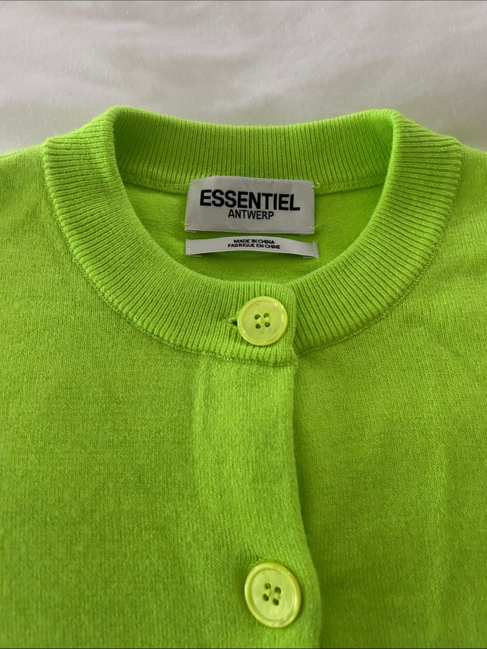Essentiel Antwerp -
Neon Green Button-Front Cardigan